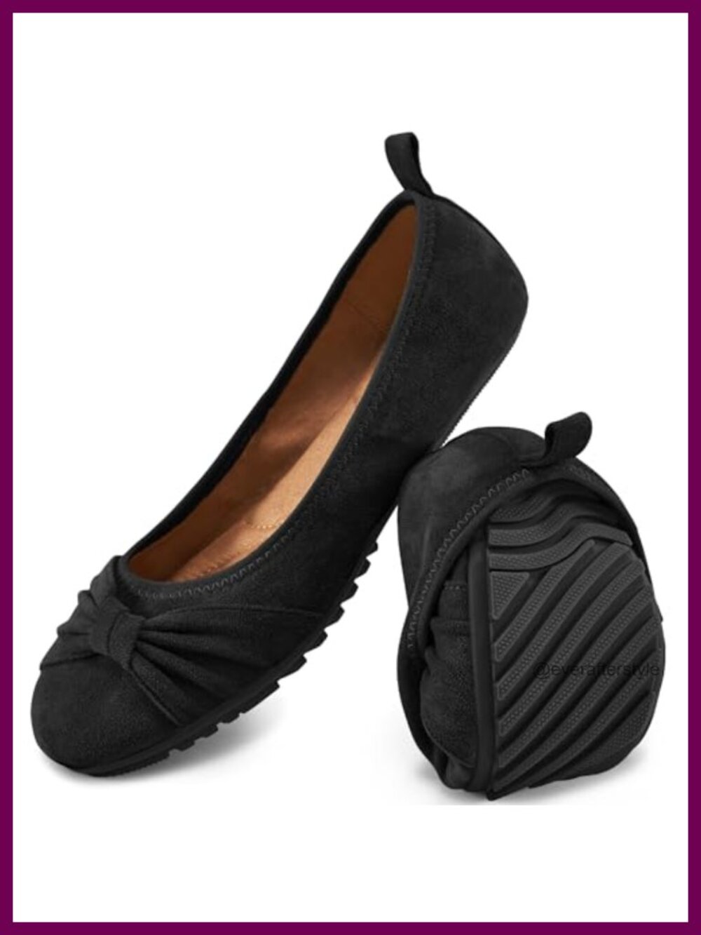 Ballet Flats Womens Faux Suede Memory Foam Cushioned Slip-On Work Shoes